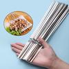 10Pcs Reusable Flat Barbecue Skewers Sticks 304 Stainless Steel Needle BBQ Sticks Barbecue Skewers 28/33cm Outdoor BBQ Accessories