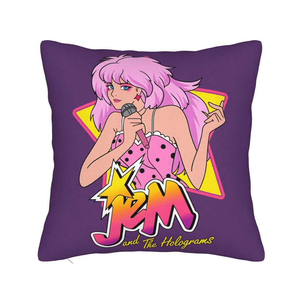 Kpop Style Jem And The Holograms Pillow Cover Comfy Cushion Cover Vintage Pillow Case For Sofa Couch Bed Living Room