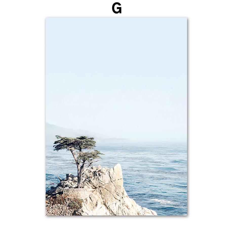 Фламинго Доска для серфинга Пляж Океан Волны Ракушка Настенная живопись Холст Картина Тропические постеры и принты Настенные картины для домашнего декора