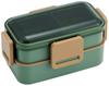 Ланч-бокс для скейтера 600 мл Изготовлено для с мягкой крышкой, подходит для посудомоечной машины и микроволновой печи, натуральный цвет, шалфейно-зеленый, 2 яруса, объем, Япония, Женский, Крышка купольной формы,