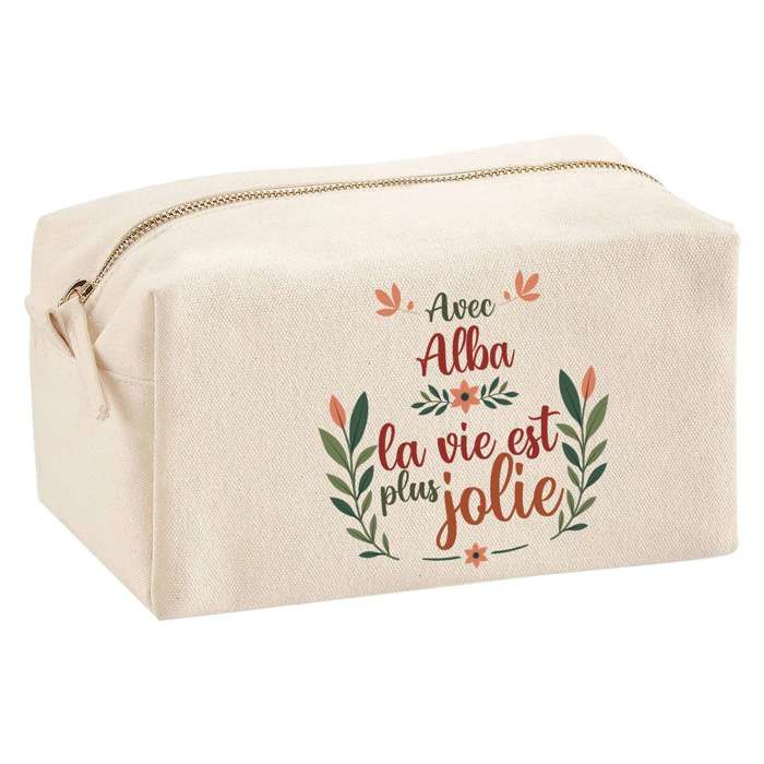Trousse multifonction Alba la vie est plus jolie Cadeau Anniversaire Idée Personnalisé Rentrée | Trousse Scolaire Fournitures Bureau