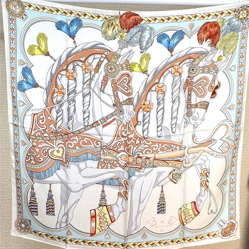 88*88cm Chinese Pure Mulberry Silk Temperament Art Pattern Square Scarf Shawl Neckerchief Women Cloth Accessories