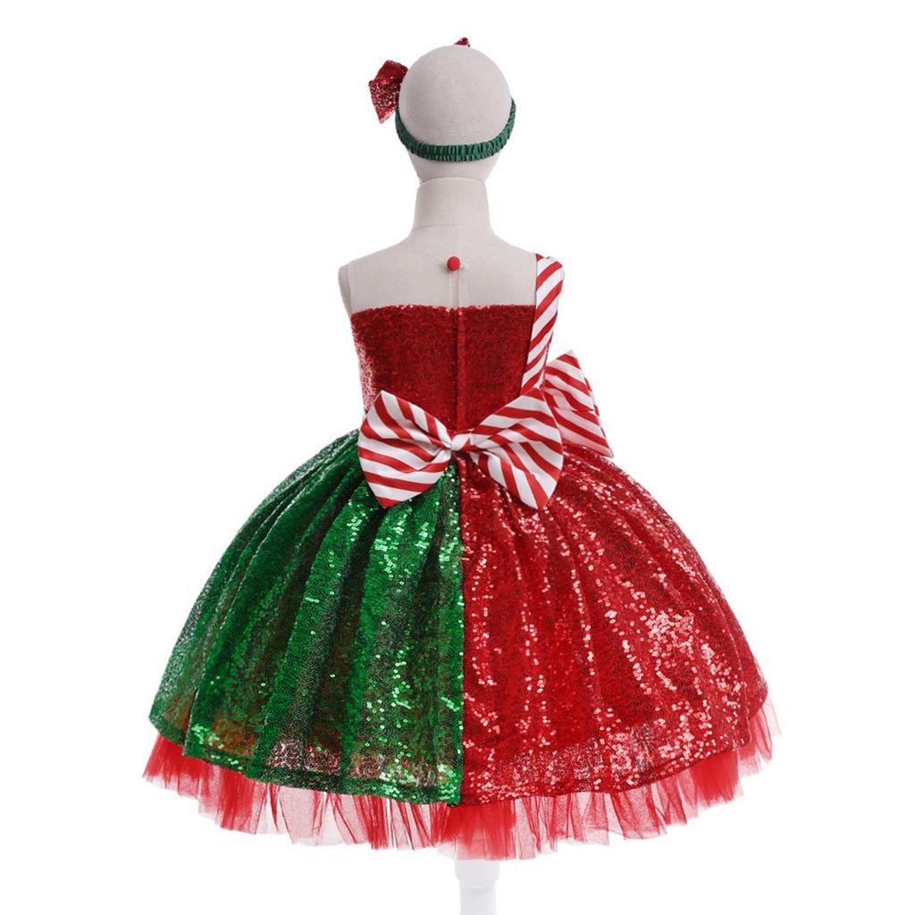 Children's Sequined Christmas Dress, Birthday Party Performance Dress