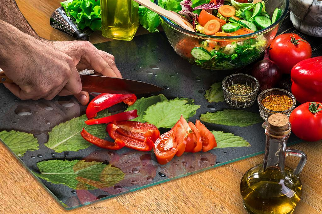GLASS CUTTING BOARD 45x52 Drops