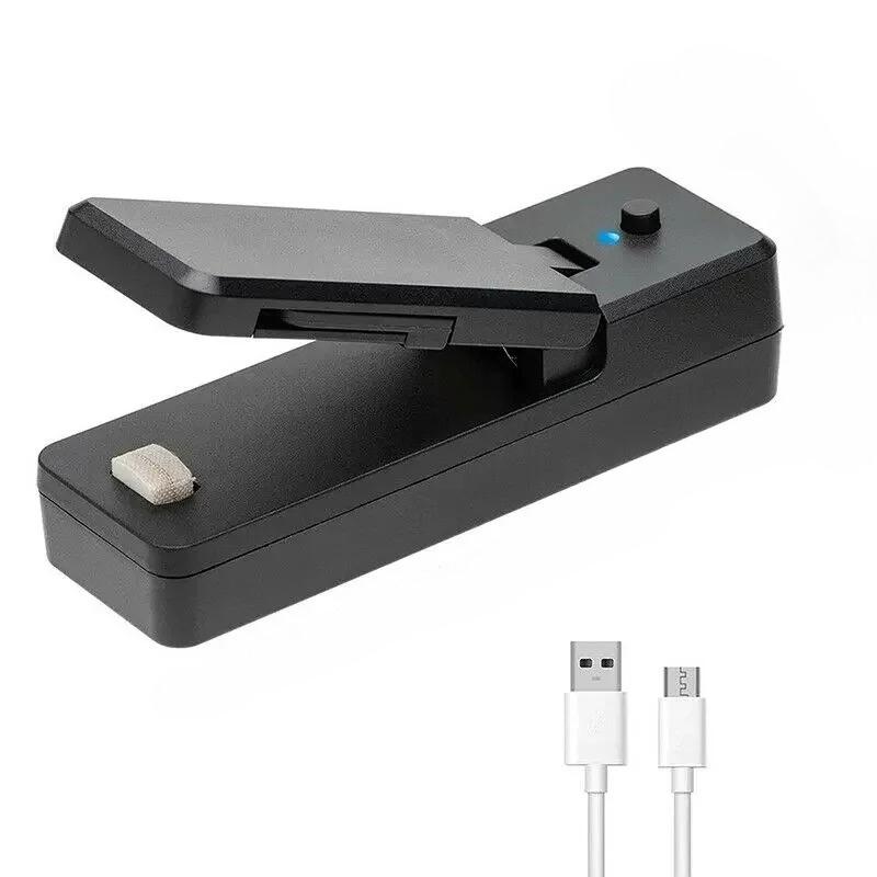 2 в 1 Мини-запайщик пакетов USB-перезаряжаемый Зажим Мини-запаечная машина Наклейка-запечатыватель для пластикового пакета со снеками Инструмент для пикника на открытом воздухе Кемпинга