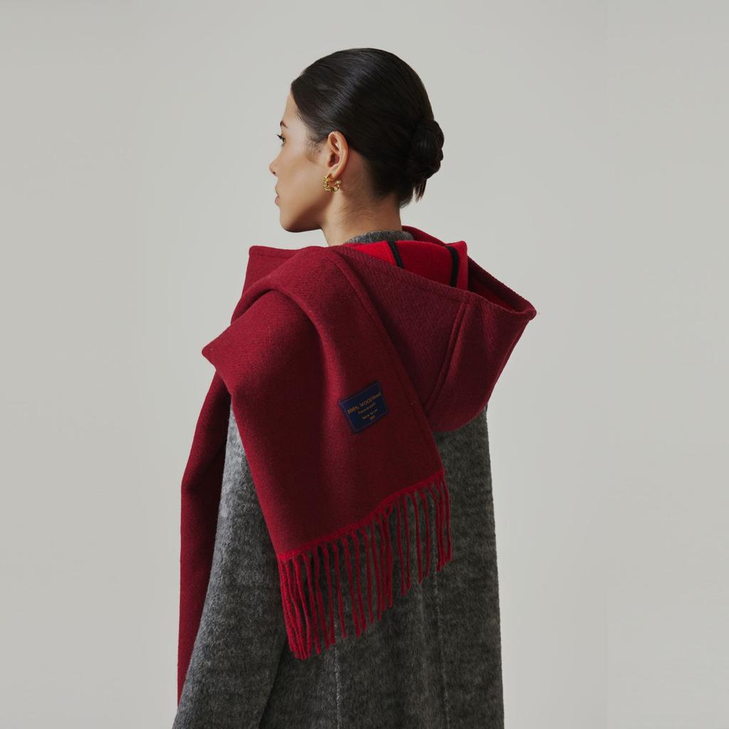 2025 Женский Осень/Зима Новый Двусторонний Шерстяной Плащ С Капюшоном Универсальный Шарф, Высококачественный Шарф, Простая Шаль