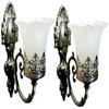 Portuguese Style Brass and Glass Wall Light Wall Lamp Pack of 2