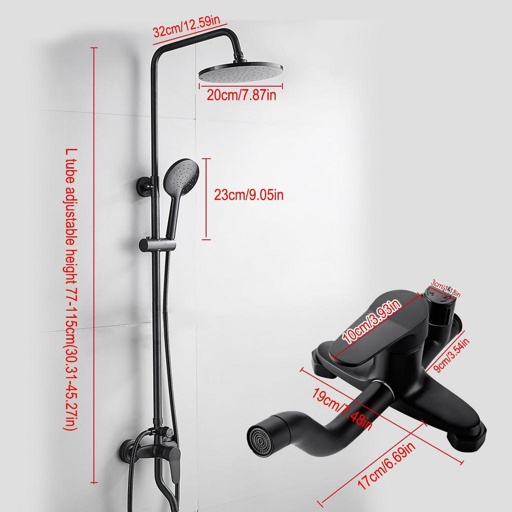 Латунный Душевой Набор Многофункциональный Термостатический Душ Матовые Смесители для Ванной Комнаты Смеситель для Ванны Душевая Система Черный