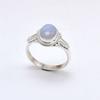 Кольцо из стерлингового серебра 925 пробы с халцедоном, овальное кольцо Handamde с драгоценным камнем