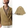 New Fall Women's Clothing Loose Fashion Linen V Neck Single Buckle Easiest for Match Short Suit Outwear 8141709