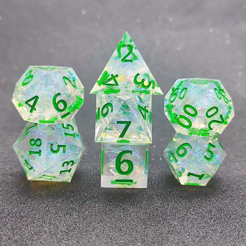 Острые многогранные игральные кости из смолы для настольных игр Cthulhu, DND и TRPG