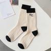 Вязаные хлопковые женские носки осень-зима Харадзюку винтажные уличные носки британский стиль школьные носки для девочек эластичные длинные носки