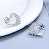 Серьги-гвоздики в форме сердца из стерлингового серебра S925 в корейском стиле с бриллиантами, модные темпераментные универсальные женские серебряные серьги-гвоздики