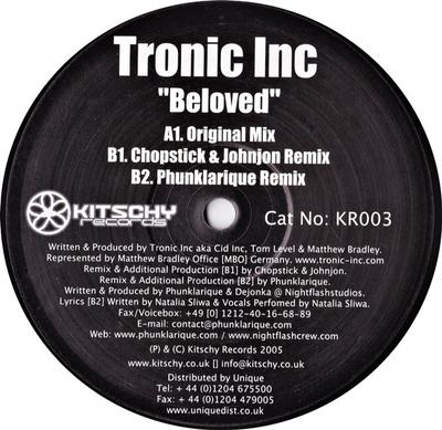 12-дюймовая пластинка TRONIC INC. - Любимый KR003 Кичевый 2006 UK Танцевальная и электронная музыка Б/у