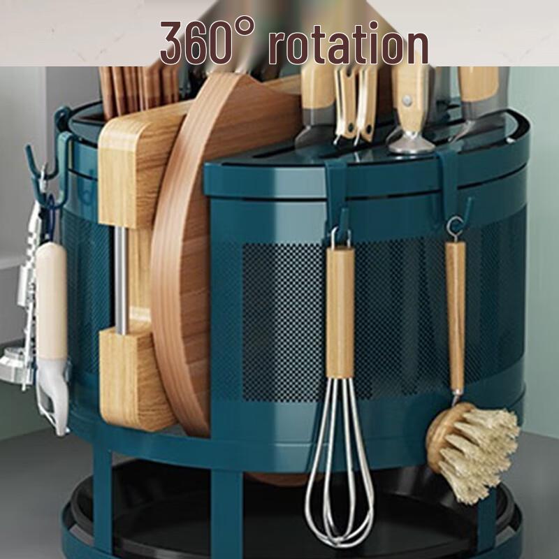 Вращающаяся многофункциональная подставка для кухонных ножей и утвари