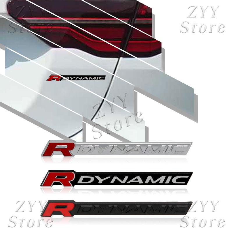 3D Metal R Dynamic Logo Car Emblem Rear Tail Trunk Badge Sticker Decals
