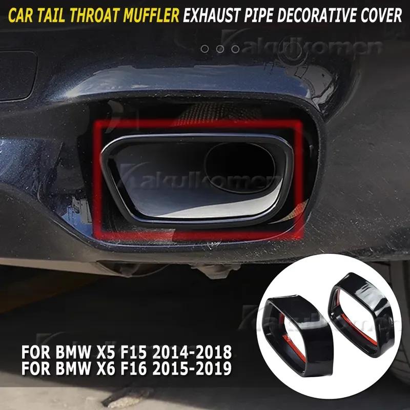 New 1Set Stainless Steel Car Exhaust Pipe Cover Automobiles Tail Throat For BMW M sports version X5 F15 2014-18 X6 F16 2015-19