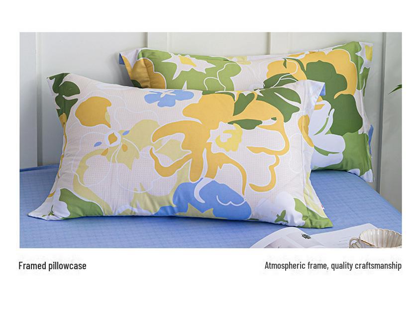 Комплект постельного белья Meimian Kangduo из чистого хлопка с цветочным рисунком – пододеяльник и простыня