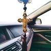 Автомобильный кулон, металлический алмазный крест, Иисус, христианский, религиозные, зеркало заднего вида, украшения, висящие авто аксессуары для стайлинга автомобилей