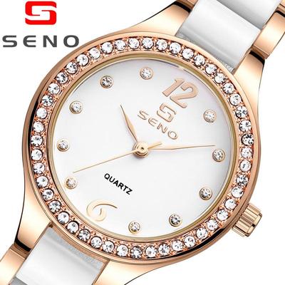 Керамические женские часы, инкрустированные кирпичом, модные водонепроницаемые женские кварцевые часы