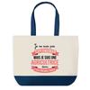Tote Bag - PLANETEE - Agricultrice Superwoman - Fond Bleu - Coton - 40 X 45 Cm