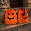 Large Capacity Trick or Treat Pouch LED Drawstring Pumpkin Backpack for Kids, Halloween Light Up Candy Bag with Reinforced Stitching Gift Carrier