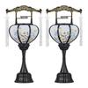 Pair of "Yasaka" 6510 Bon Festival Lanterns, Mini Rotating Lanterns for Memorial Service, from Buddhist Altar Shop Takita Shoten, 35cm High X 13cm Wid