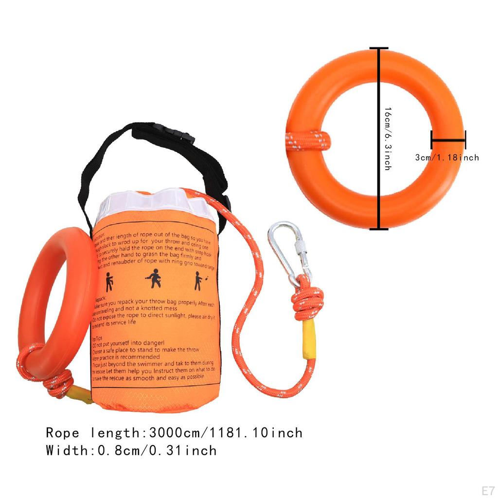Water Rescue Throw Bag Emergency Rope for Boating Ice Fishing Outdoor