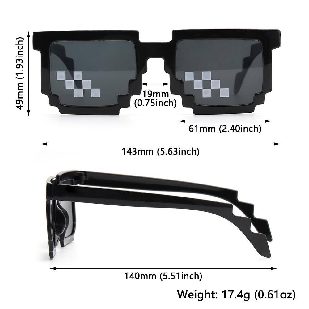 Реквизит для фотографий, декоративные оттенки, пиксельные мозаичные очки, солнцезащитные очки для геймеров и роботов, вечерние очки для дискотеки