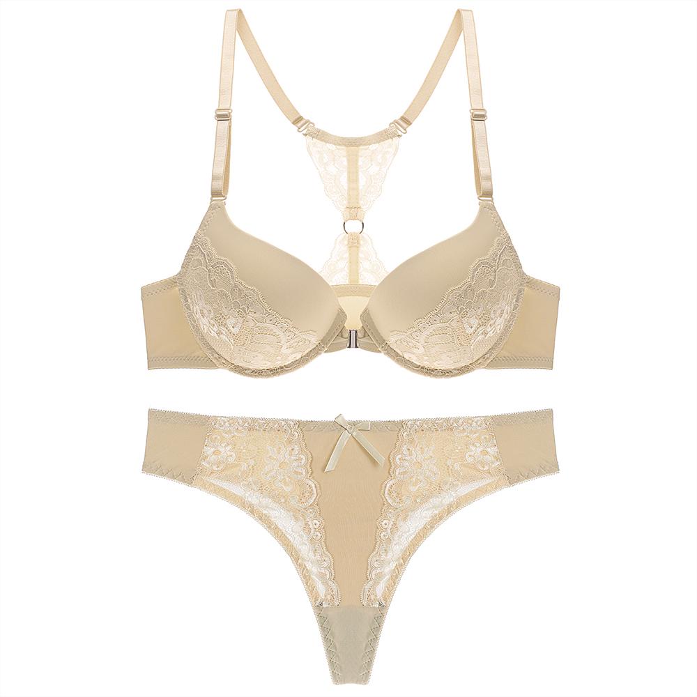 Artdewred Sexy Push Up Bra and Panties Set Front Closure Seamless Underwear Sets For Woman Beauty