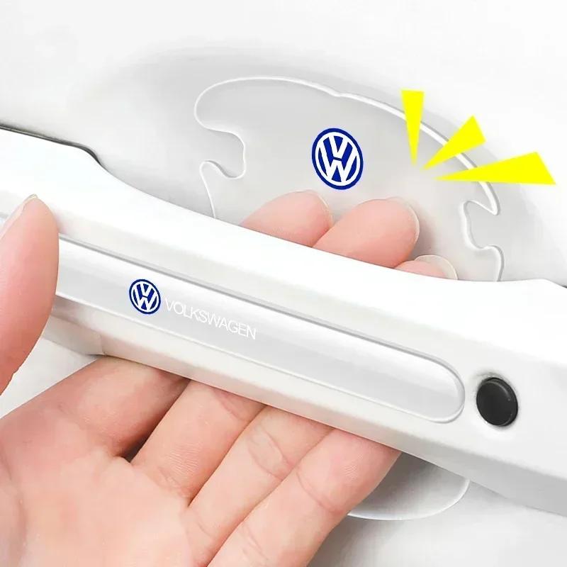 ADMVN1 Car Door Handle Bowl Scratch Transparent Stickers Anti-collision Strip For Volkswagen VW Golf 4 7 MK3 4 7 Touran Polo Passat