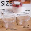 50Pcs 150/250ml Disposable Salad Cups Clear Plastic Round Shape Dessert Cups with Lid Leak-Proof with Lid