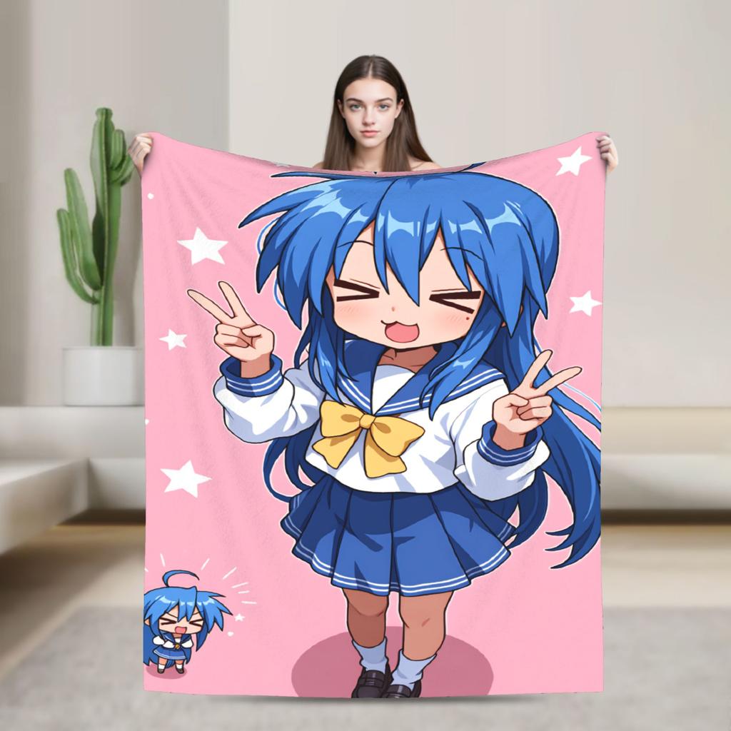 Konata izumi L-Lucky S-Star Blanket Warm Novelty Plush Bedding Throws For Child Couch Bed Flannel Bedspread Bed Cover