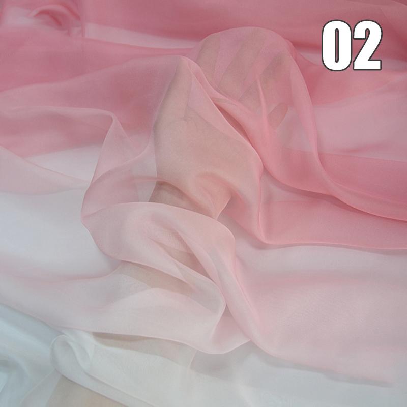 1/2/3M Ткань Шифон с Градиентом Органза Тюль Для DIY Платья Ханьфу Сценического Костюма Свадебной Вечеринки Декор Швейные Поделки