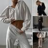 Женский велюровый спортивный костюм из 2 предметов: толстовка с капюшоном на молнии и брюки широкого кроя. Комплект из мягкого бархата.