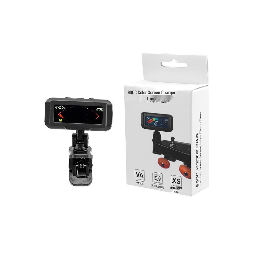 Перезаряжаемый цветной тюнер высокой четкости для 12-тоновой гитары, баса, скрипки и укулеле.