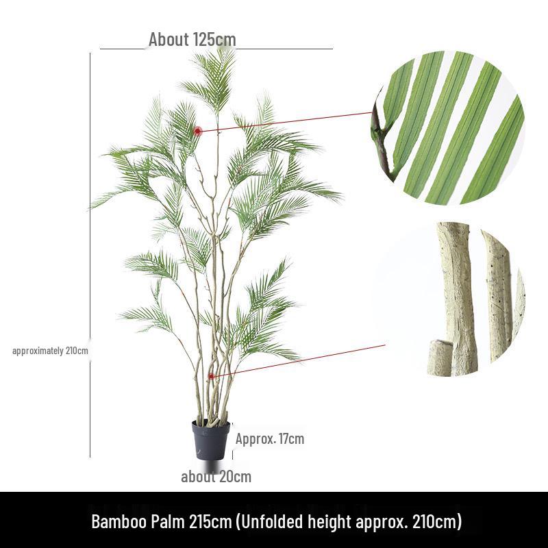 Nordic Phoenix Bamboo Indoor Decorative Potted Plant - Large Artificial Greenery for Living Room or Office