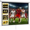 Projection screen, 84-inch 4:3 4K, wall or ceiling mount, 181 x 8 x 138 cm, white