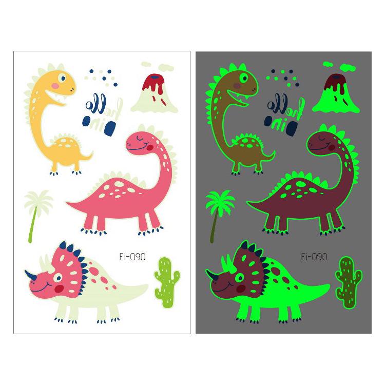 Glow-in-the-Dark Dinosaur Temporary Tattoo Stickers for Kids