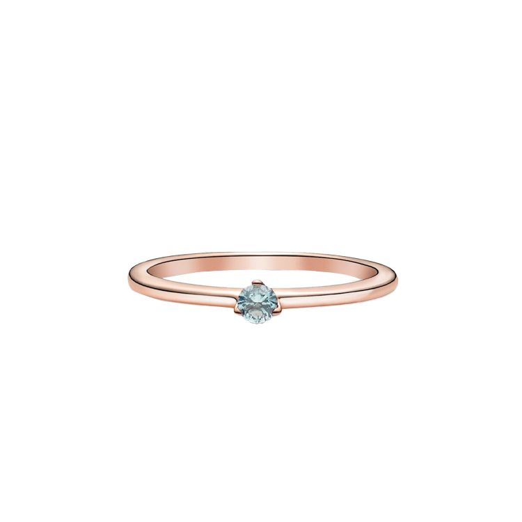 Pandora Light Blue Single Stone Alloy Ring Women rings 189259C02