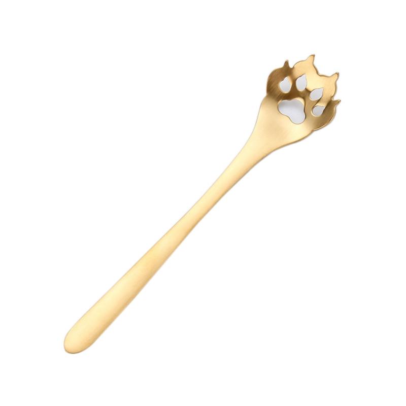 Десертная металлическая ложка в форме кошачей лапки