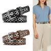 Y2K PU Leather Belt Adjustable Waist Belt Personality Rivet Waistband  Jeans