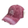 New American-style frayed letter embroidery baseball cap for women, versatile for autumn, makes the face look smaller, gradient soft-top duckbill cap
