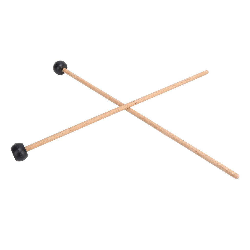 2PCS Glockenspiel Mallet Rubber and Solid Wood 16.5 Inch Long Tongue Drum Mallet
