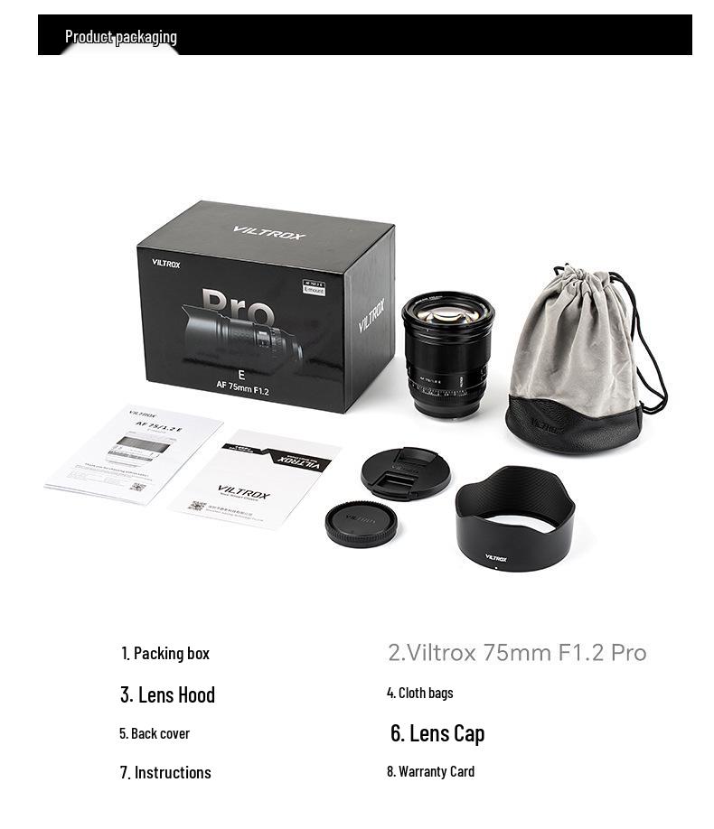 Viltrox 75mm f/1.2 Pro Prime Объектив для беззеркальных камер с байонетом XF/Z/E с автофокусом