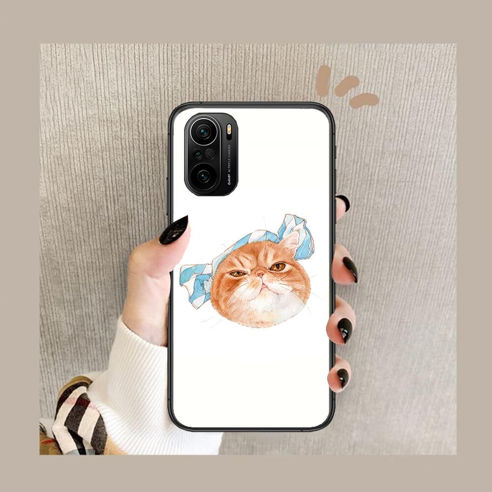 Funny Cartoon Cat Phone Case For Xiaomi Redmi POCO F1 F2 F3 X3 Pro M3 9C 10T Lite NFC Black Cover Silicone Back Prett Mi 10 Ultr