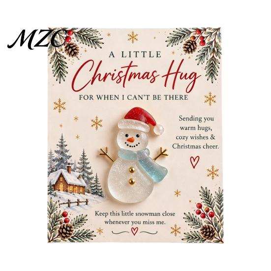 Emotional Support Gifts for Winter Christmas Hug Pocket Card, Mini Festive Greeting Card Meaningful Colleagues with Envelope, Holiday Gift Tag Friends