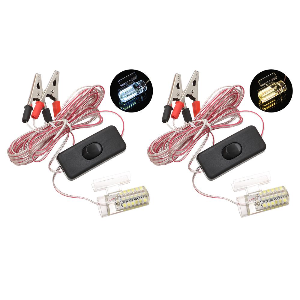 Теплый белый/белый 12 В освещение для рыбопоискового прибора Подводный рыболовный фонарь Освещение для лодок Лампа для привлечения рыбы