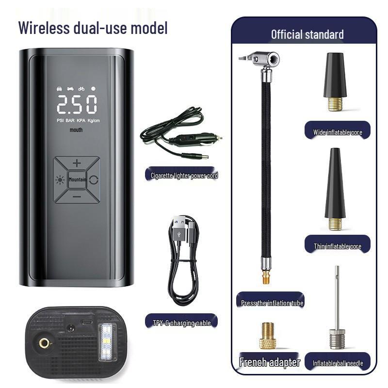 Беспроводной цифровой автомобильный насос высокой мощности с дисплеем