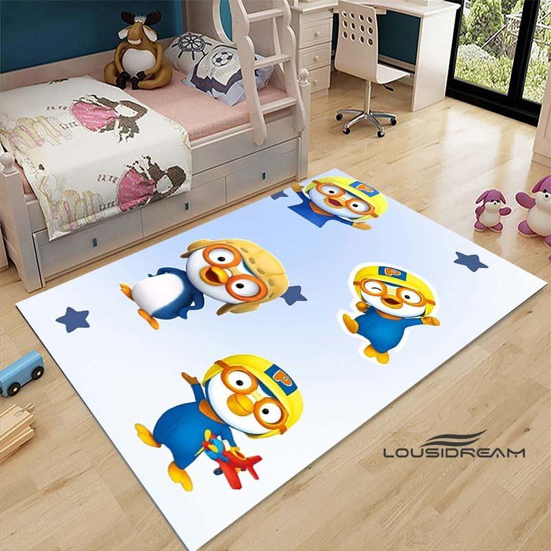 2026Cartoon P-Pororo-Park Pattern Carpets 15 Sizes Living Room Bedroom Bedside Floor Mat Area Rug Kid's Room Play Mat Home Decor